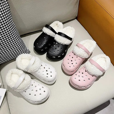 Cotton Slippers Women's Autumn And Winter Non - slip Soft Sole Platform Heel - Backdrop BlissCotton Slippers Women's Autumn And Winter Non - slip Soft Sole Platform Heel