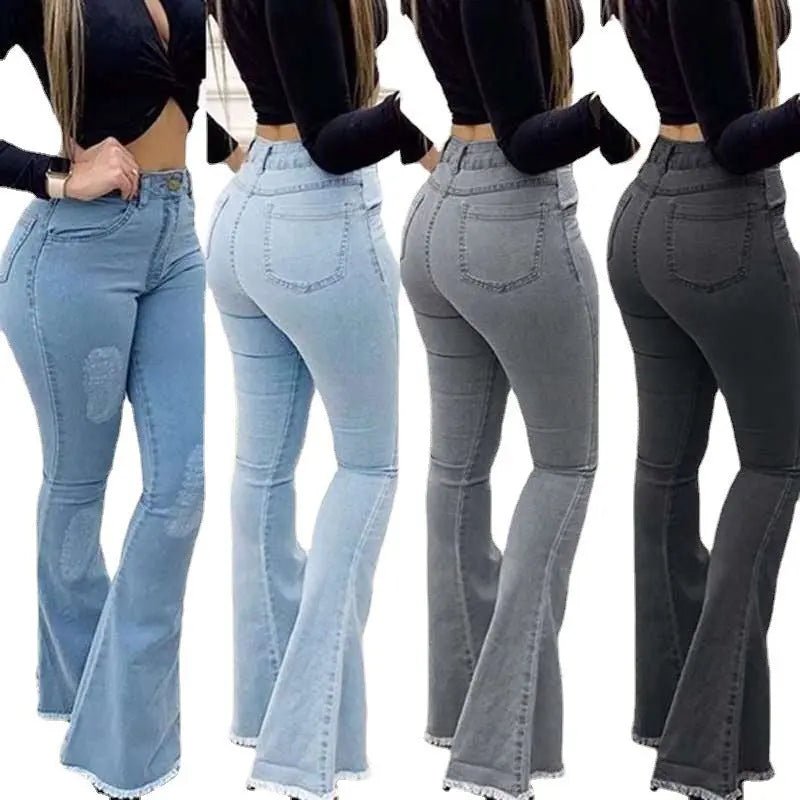 Women Fashion Elastic Ladies Jeans Pants - Backdrop BlissWomen Fashion Elastic Ladies Jeans Pants