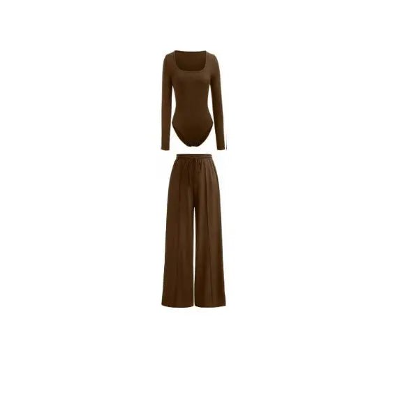 Sexy Slim Rib New Tight Square Collar Jumpsuit Trousers Suit Women - Backdrop BlissSexy Slim Rib New Tight Square Collar Jumpsuit Trousers Suit Women