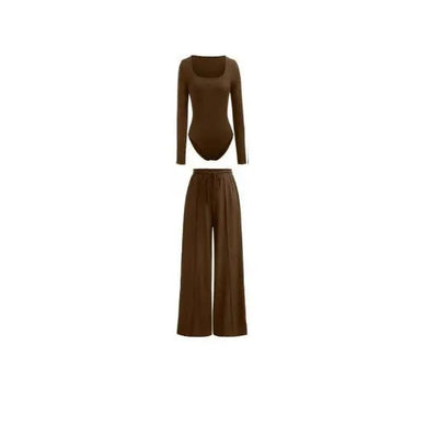 Sexy Slim Rib New Tight Square Collar Jumpsuit Trousers Suit Women - Backdrop BlissSexy Slim Rib New Tight Square Collar Jumpsuit Trousers Suit Women