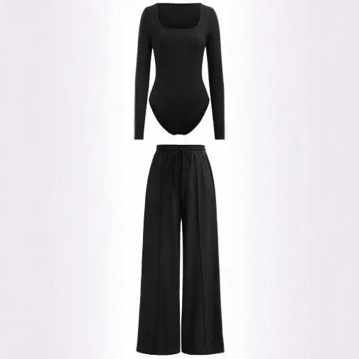 Sexy Slim Rib New Tight Square Collar Jumpsuit Trousers Suit Women - Backdrop BlissSexy Slim Rib New Tight Square Collar Jumpsuit Trousers Suit Women