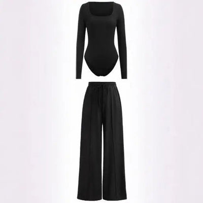 Sexy Slim Rib New Tight Square Collar Jumpsuit Trousers Suit Women - Backdrop BlissSexy Slim Rib New Tight Square Collar Jumpsuit Trousers Suit Women