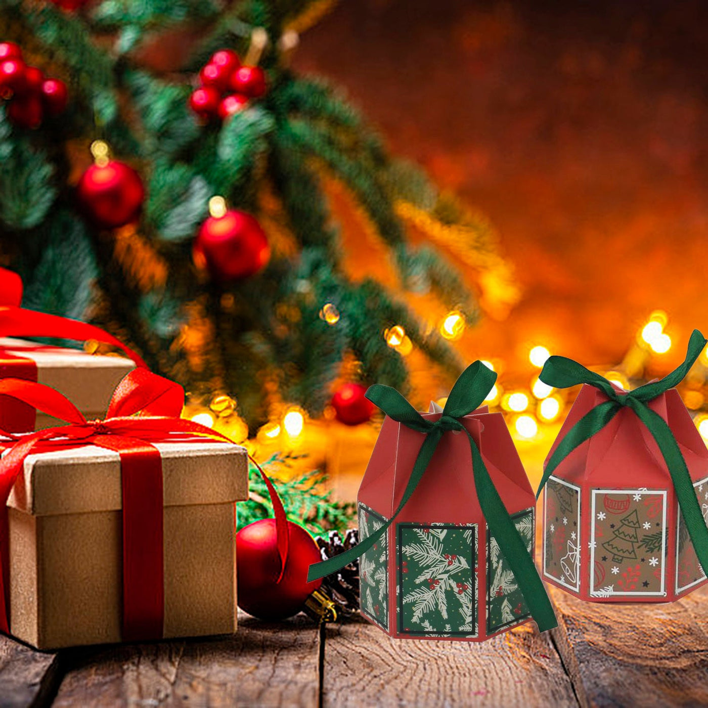 20 Christmas Gift Boxes Backdrop Bliss