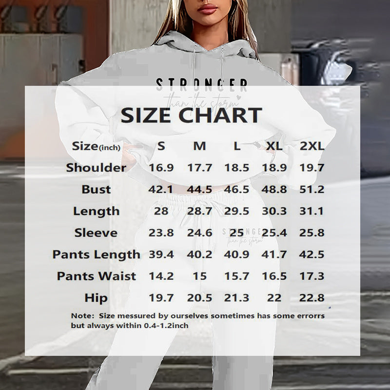 Women's Solid 2-Piece Set Letter Print Hoodie With Pocket & Drawstring Jogger Pants Casual Tracksuit Backdrop Bliss